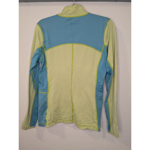 TITLE NINE Women's Size Large 1/2 Zip Pullover Running Activewear Yellow Blue - Picture 7 of 8